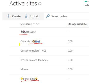 SharePoint - Emoji In Site Name