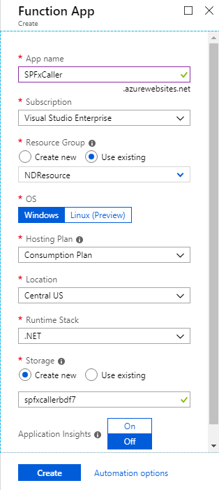 SharePoint Framework - Call Azure Function