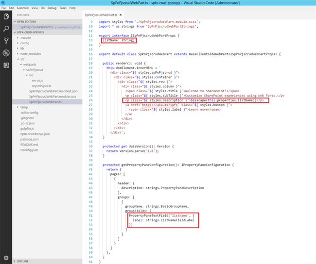 SharePoint Framework - CRUD operations using SP PNP JS