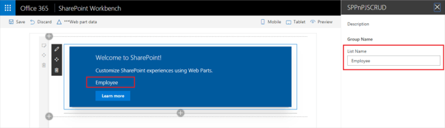 SharePoint Framework - CRUD operations using SP PNP JS