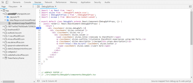 SharePoint Framework - Debugging SPFx Solutions