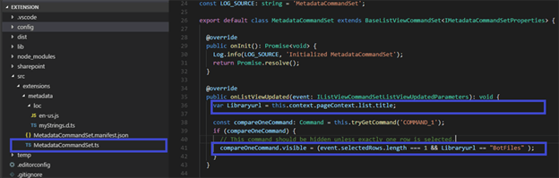 SharePoint Framework (SPFX) Extension - Restrict List View Command Set To Specific List Or Library