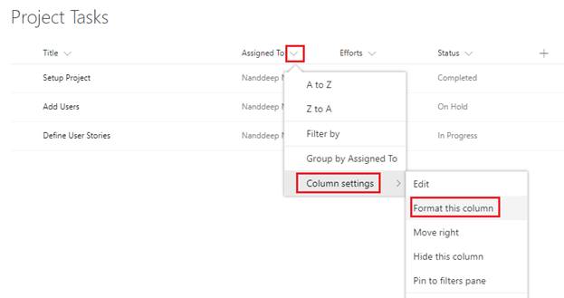 SharePoint Modern UI - Column Formatting