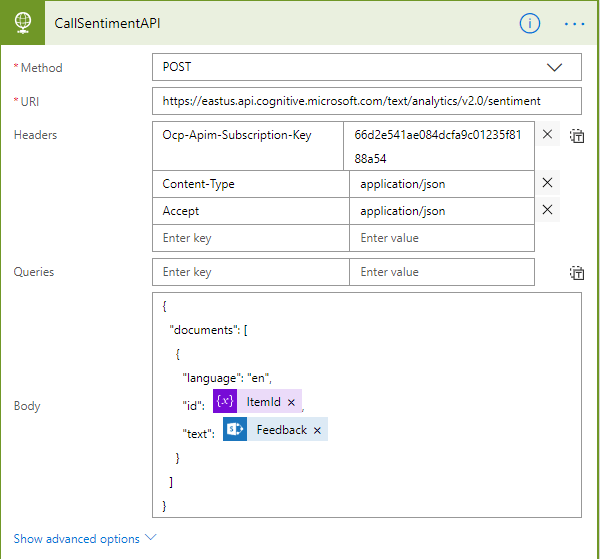 SharePoint Online - Analyze User Feedback Using Sentiment Analysis API And Microsoft Flow