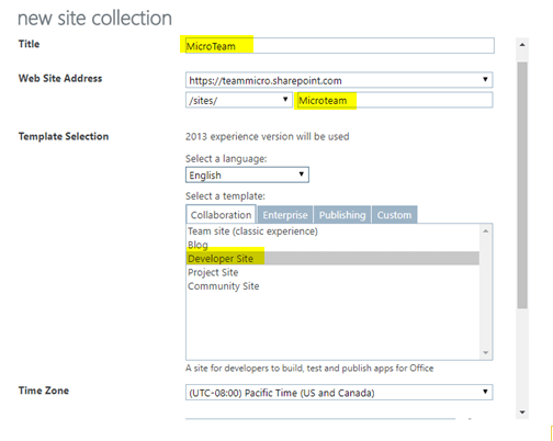 Step by Step SharePoint site creation using office 365 with customized home page