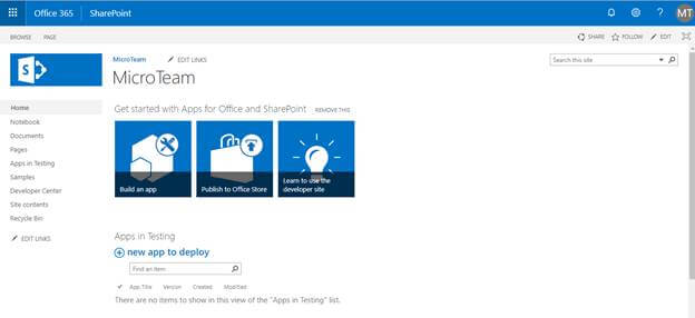 Step by Step SharePoint site creation using office 365 with customized home page