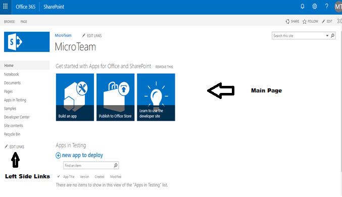 Step by Step SharePoint site creation using office 365 with customized home page