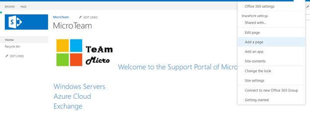 Step by Step SharePoint site creation using office 365 with customized home page