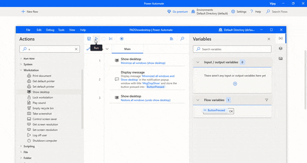 Show desktop in Desktop flow using Microsoft Power Automate