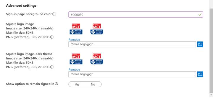 Sign-In Page Customization For Specific Branding In Azure