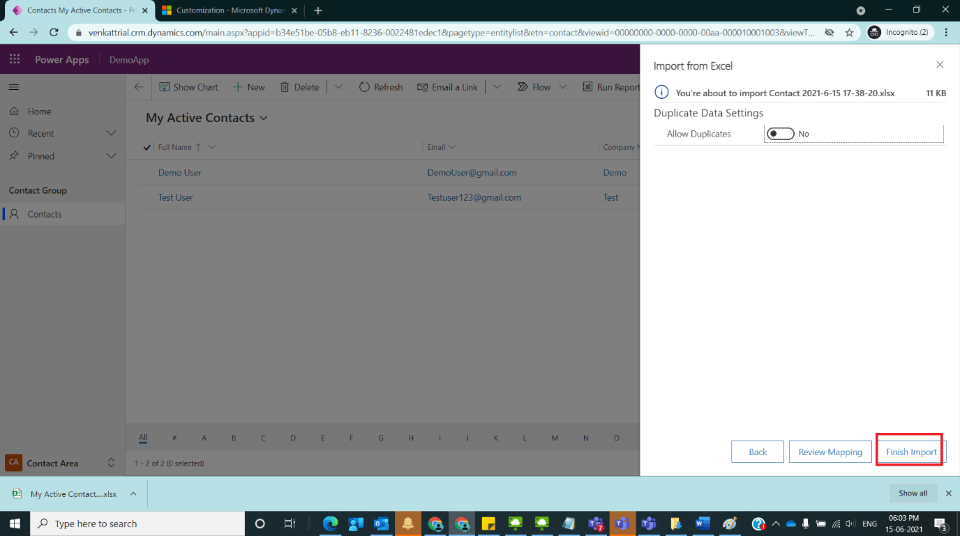 Simple Data Import of Contacts in Dynamics CRM Figure10