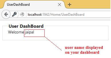 user dashboard