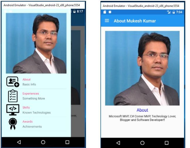 Simple Resume Mobile App With Xamarin.Forms Master-Detail Page And C#
