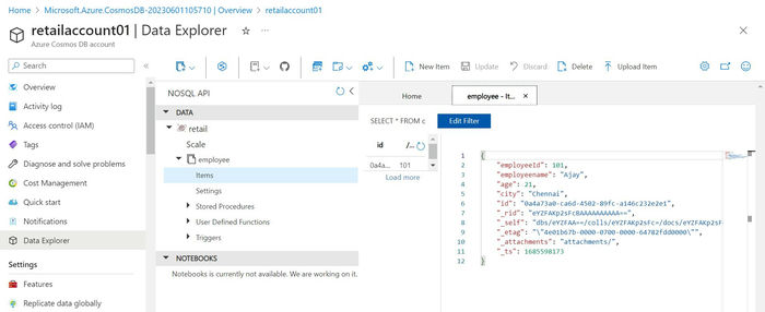  CRUD Operations using Azure Cosmos DB