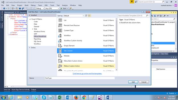Site Columns Through SharePoint Hosted Apps