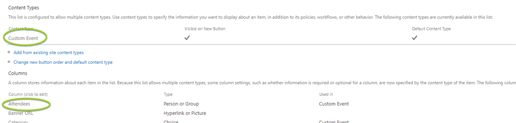 SharePoint Site Script To Provision Calendar List And Add Attendees Column
