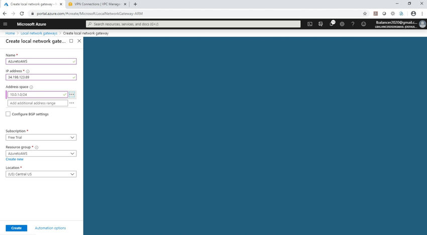 Create VPN Connection