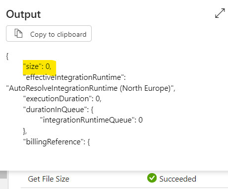 Skip/Notify Processing of Empty files via Azure Data Factory/Synapse
