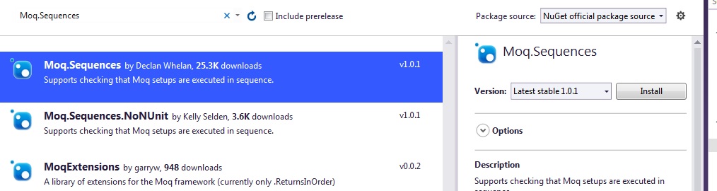 How to call order of test methods using moq sequences