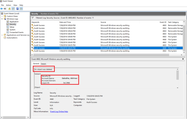 Solving the Mystery - Who deleted that file