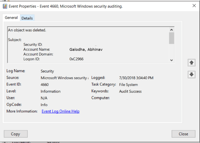 Solving the Mystery - Who deleted that file