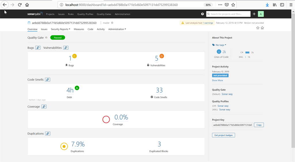 SonarQube Configuration For .NET Core Web API