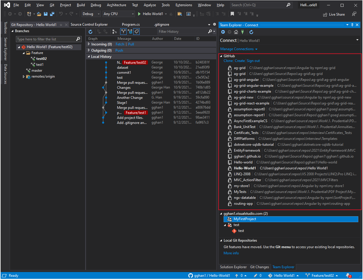 Visual Studio environment