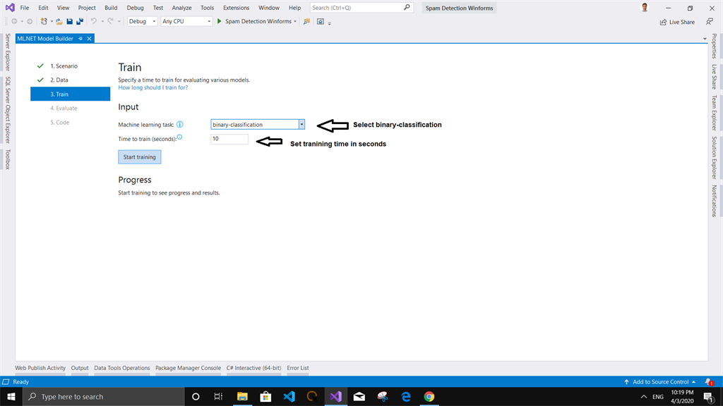 Spam Detection For Text Messages In .NET Core Winform Using ML.NET Machine Learning