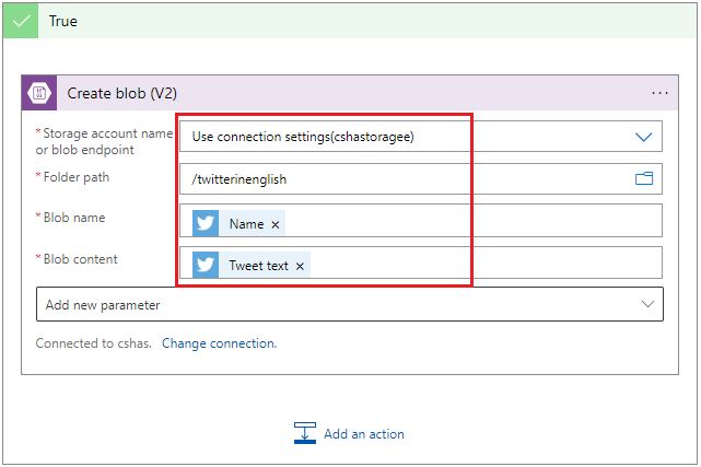Split and Store the different language tweets in blob storage Using Azure Logic App