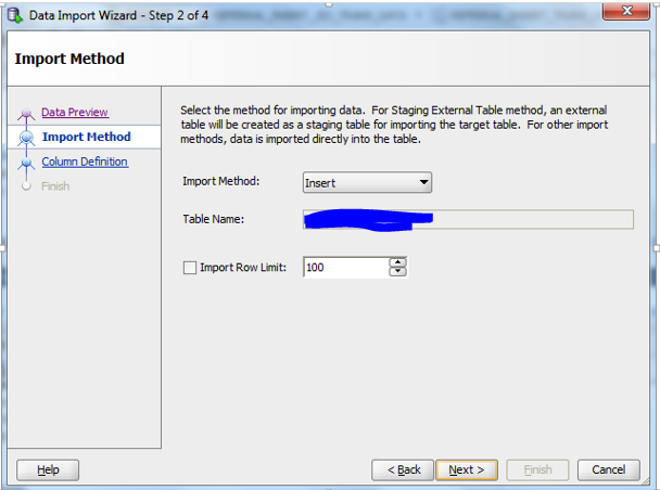 Select the import method