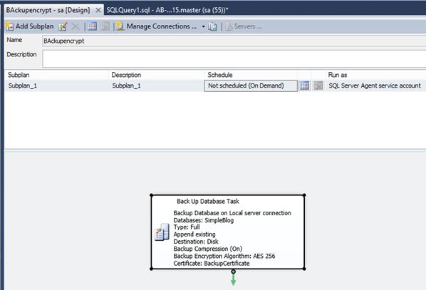 SQL Server 2014 Database Backup - Encryption