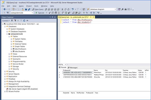 SQL Server 2017 Docker Container And Web API In .Net Core