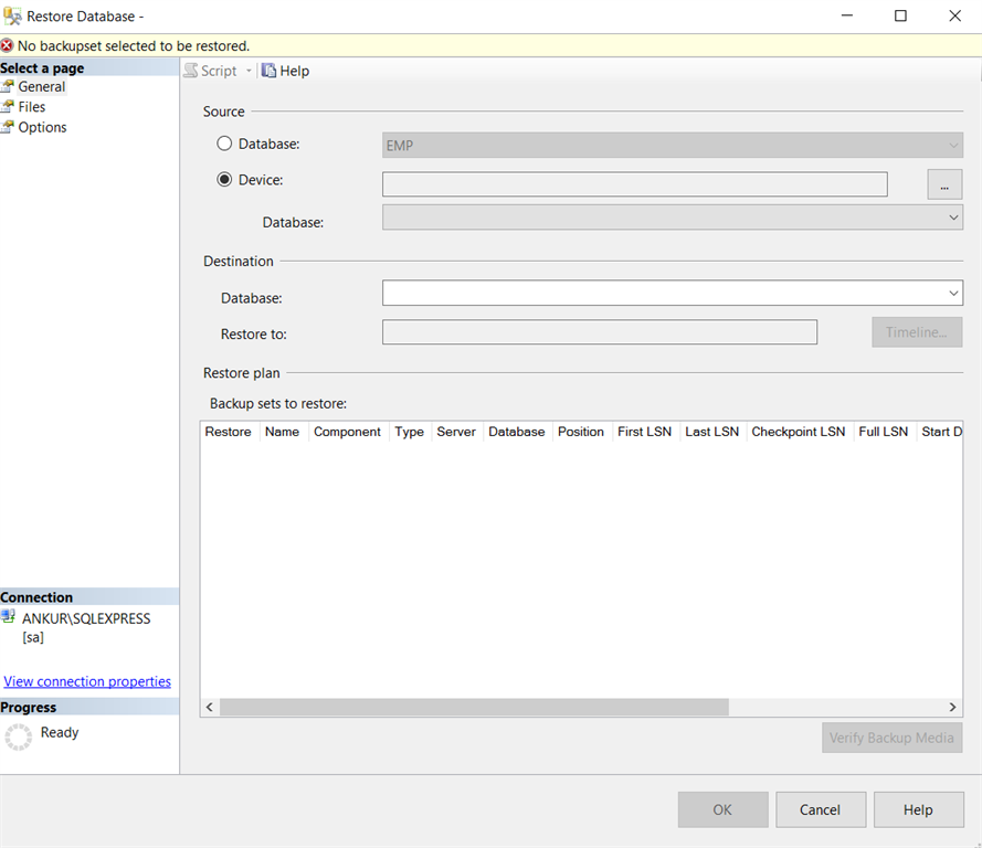 SQL Server Database Backup and Restore