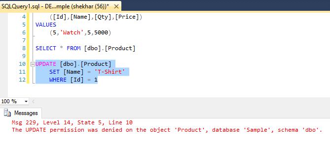 Perform update operations