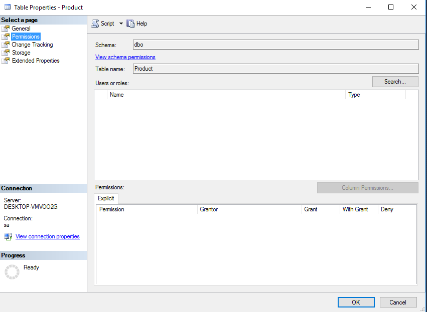 SQL Server Grant Permission To A Particular Table