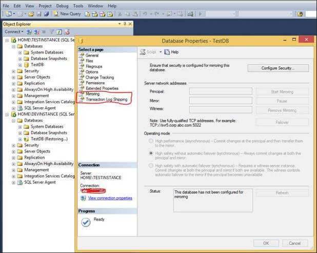 Microsoft sql server журнал транзакций. Testdb
