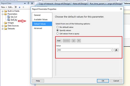 SSRS Interactive Sorting