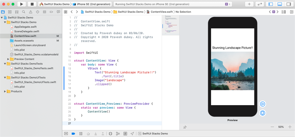 Stacks - HStack, VStack And ZStack In SwiftUI
