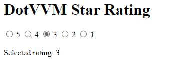 Star rating with DotVVM and CSS