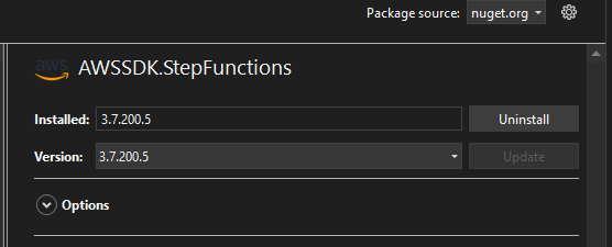 Start AWS Step Function using .Net