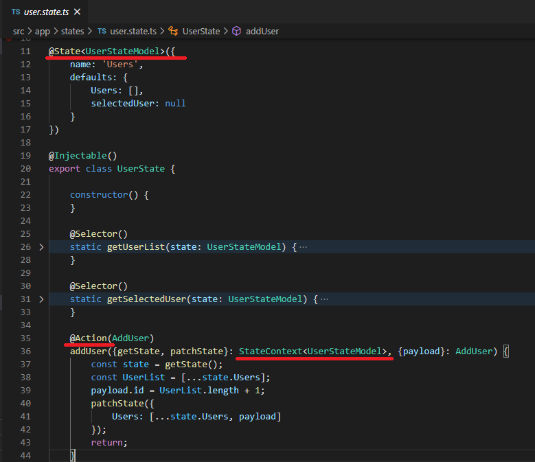 State management in angular with NGXS