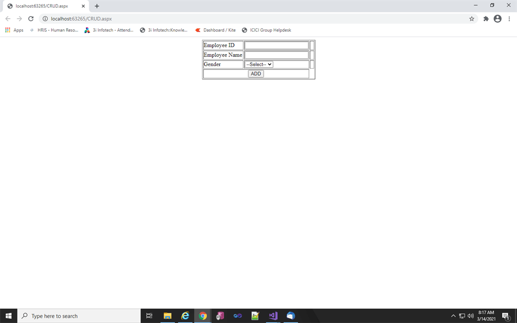 Static CRUD Operation In C#