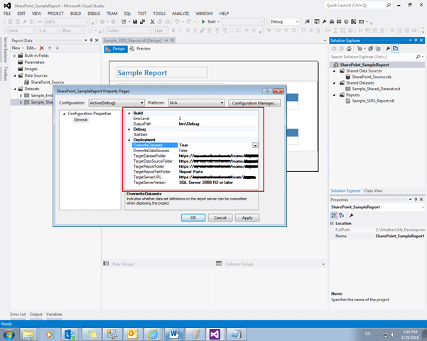 Deploy Bulk SSRS Reports In SharePoint From BIDS Or SSDT