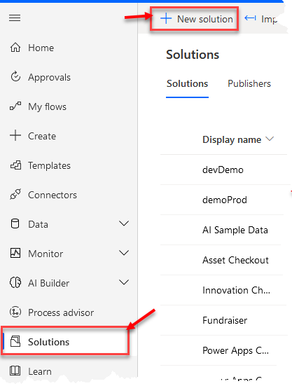 Step by step process to create a Power Platform Solution