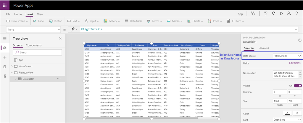 Step To Build PowerApp Screen, Connector And Navigation