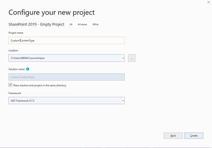 Steps To Create Content Type Using Visual Studio