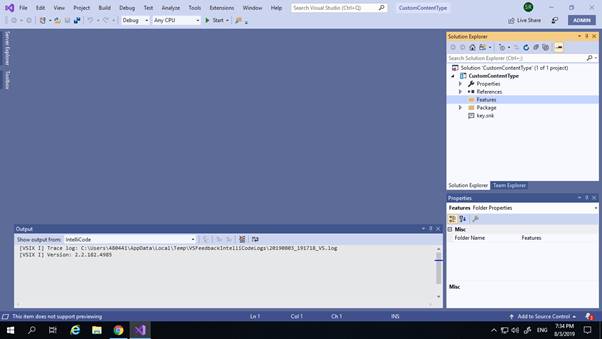 Steps To Create Content Type Using Visual Studio