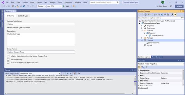Steps To Create Content Type Using Visual Studio