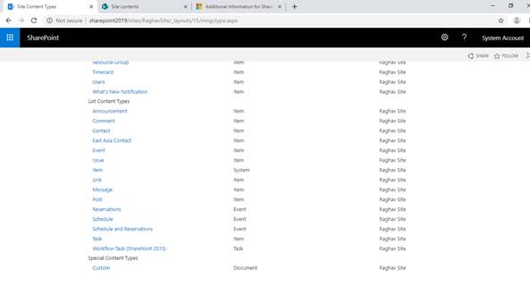 Steps To Create Content Type Using Visual Studio