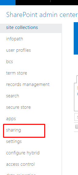SharePoint Admin Center